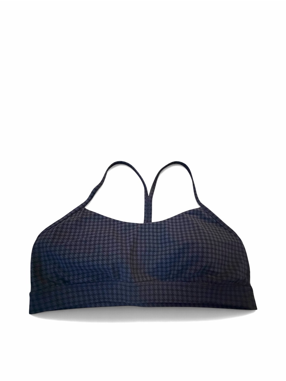 Lululemon Flow Y Nulu Houndstooth Black and Gray Bra Size 12